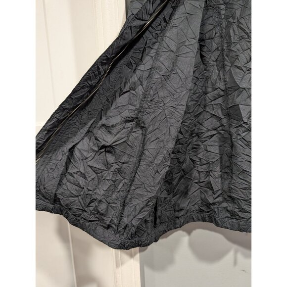 Chicos Womens Zenergy Hooded Jacket Black Full Zip Pockets Crinkle Fabric 3 (XL) - Picture 10 of 16